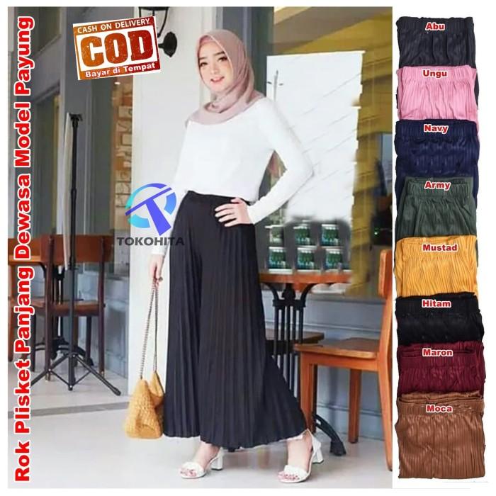 Gambar Kulot Plisket Panjang Wanita Tamaro - Moca dari Tamaro Official Shop undefined Tokopedia