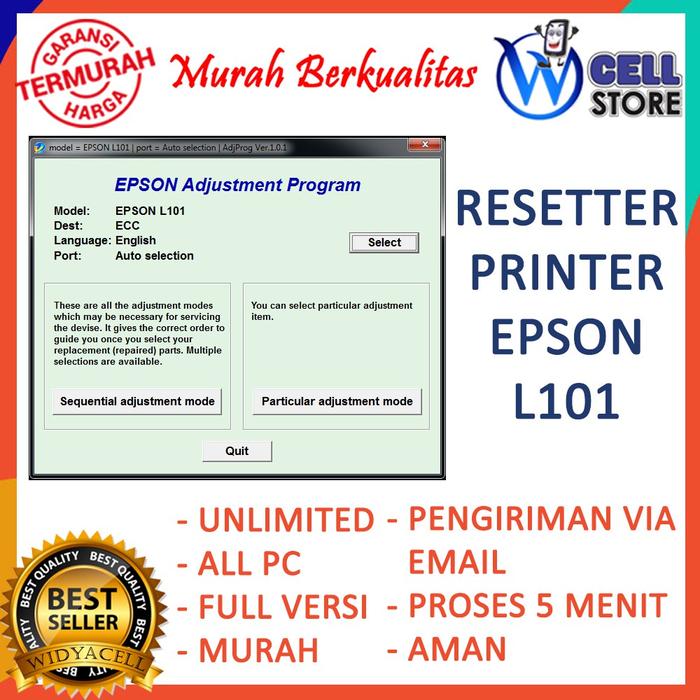 Gambar DVD SOFTWARE RESETTER / RESET / RESETER PRINTER EPSON L101 dari Wcell Store Official undefined Tokopedia