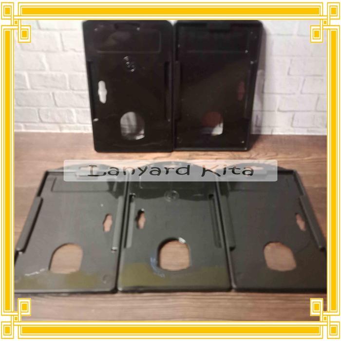 Gambar Id Card Holder / Tempat Id Card / Name Tag - PVC - Hitam dari lanyard.kita undefined Tokopedia