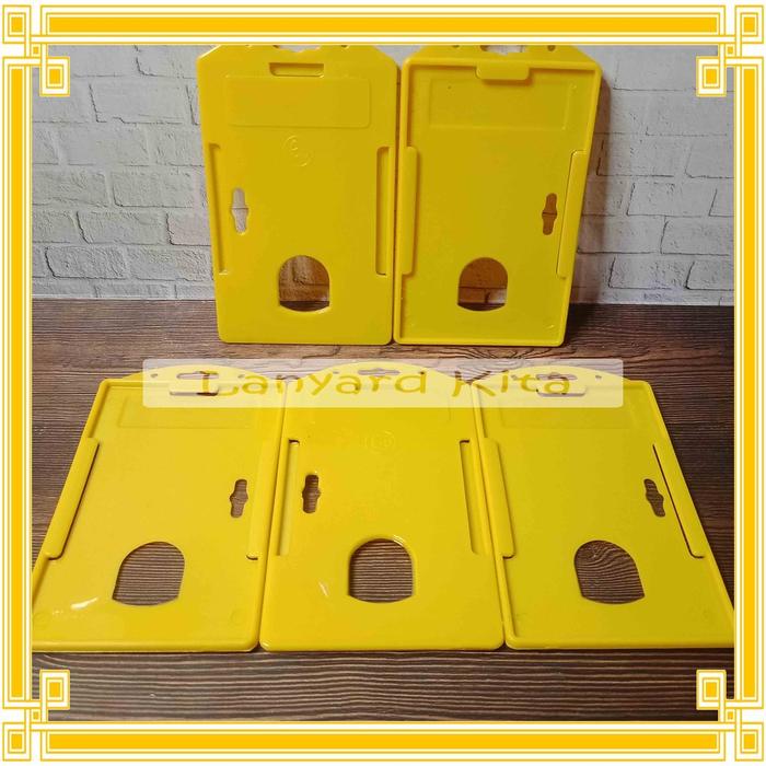 Gambar Id Card Holder / Tempat Id Card / Name Tag - PVC - Kuning dari lanyard.kita undefined Tokopedia