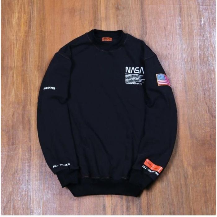 Gambar Jaket NASA / Sweater Hoodie NASA H&M Original Bahan Tebal Dan Termurah - CN HITAM LIST dari Rery id Official undefined Tokopedia
