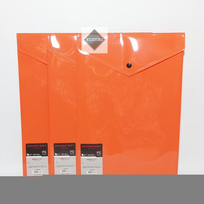 Jual INTERX Map Kancing V Opaque Folio [ PER PCS ] - Orange - Jakarta ...