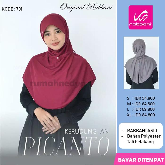 Gambar Kerudung Rabbani Asli Sekolah Picanto Jilbab Rabani Ori - 701 Marun, S dari Rumah Nedya undefined Tokopedia