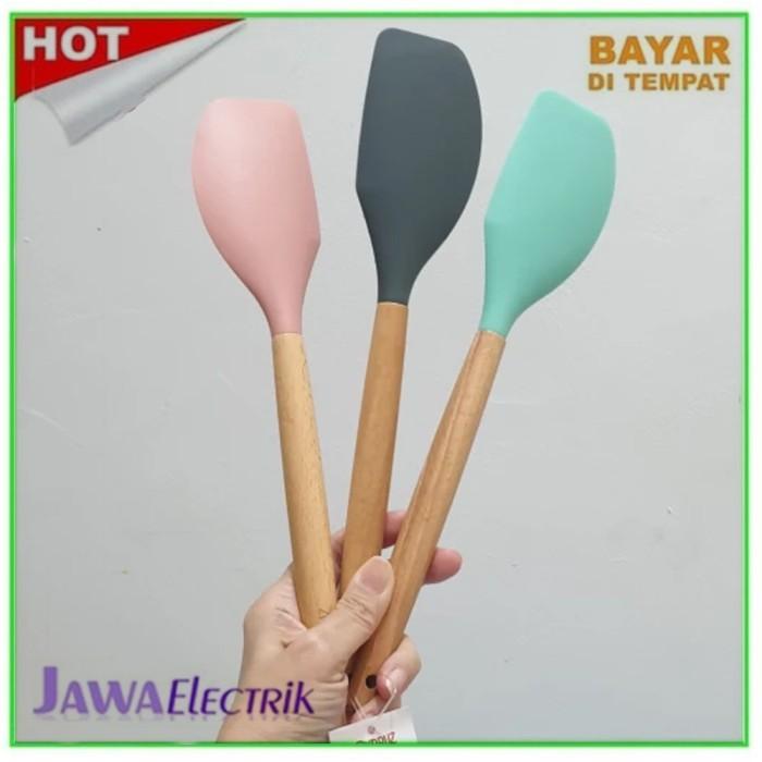 Promo Cypruz Spatula lengkung silikon codet sutil anti panas gagang ...