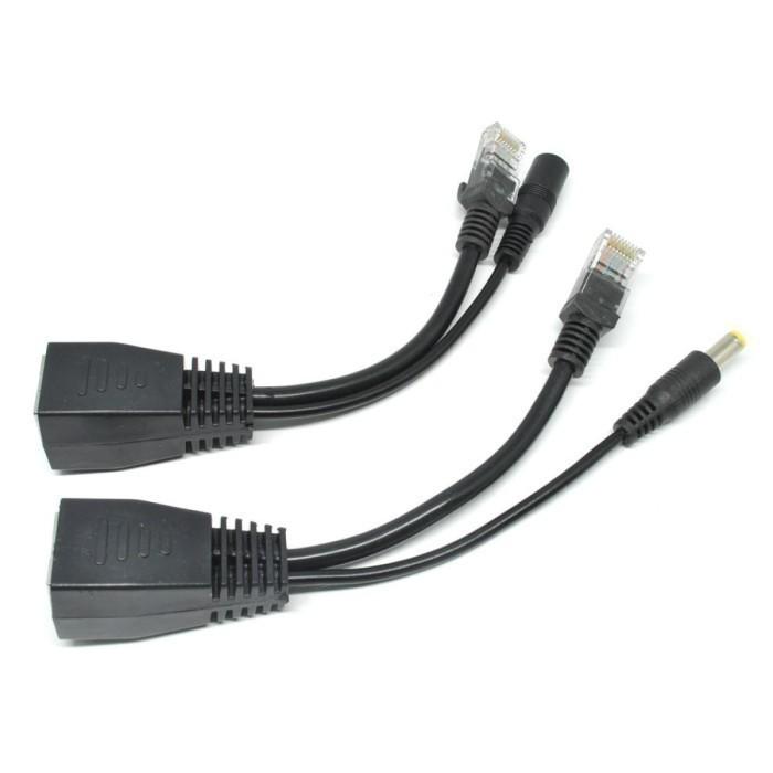Gambar Passive PoE Power Over Ethernet Cable with Male & Female Power Plug - Hitam dari KUSUMA ABADI ELEKTRONIK undefined Tokopedia