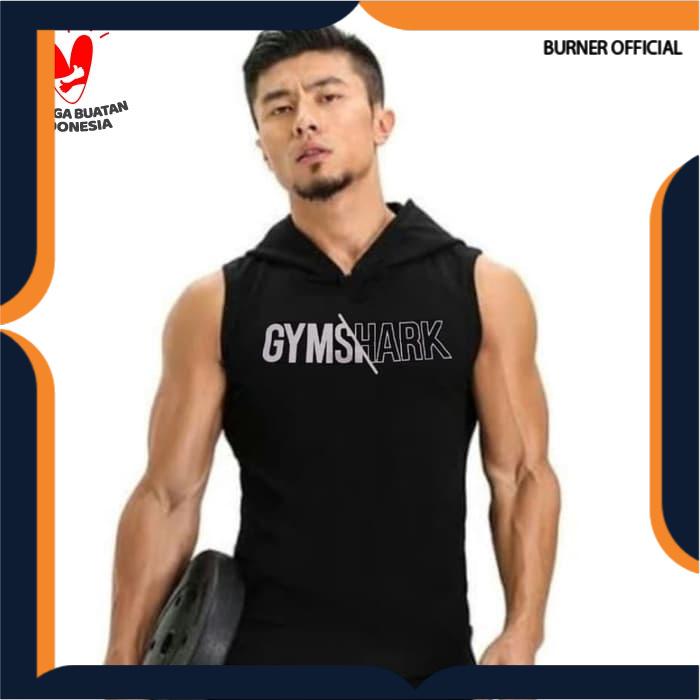 Jual singlet hoodie olahraga GYM SHARK 