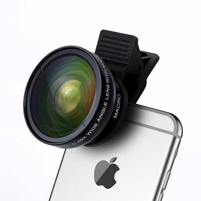 Gambar Lensa HP Super Wide Angle + Macro Universal Lensa HP Macro Wide - Hitam dari Primajaya Official undefined Tokopedia