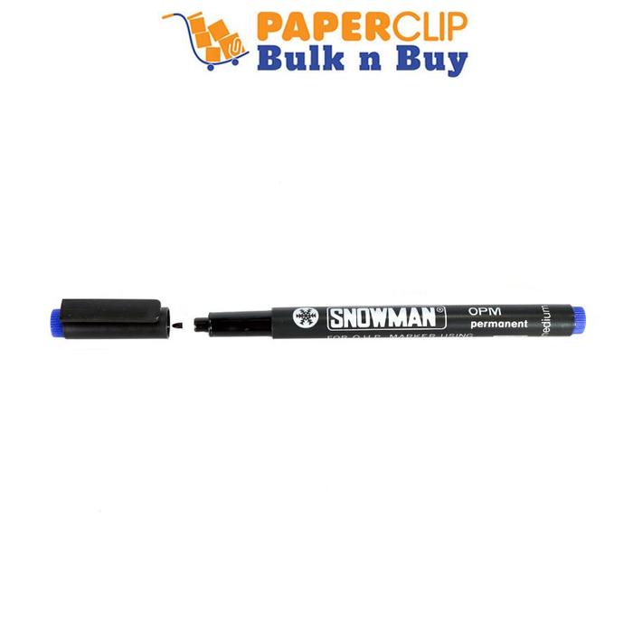 Gambar SPIDOL OHP SNOWMAN OPM PERMANENT BLUE dari PAPERCLIP Business toBusiness undefined Tokopedia