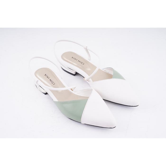 Gambar VIVI NICI - Auristela Sandal Mules Hak 3 Cm - White Mint, 38 dari VIVI NICI undefined Tokopedia
