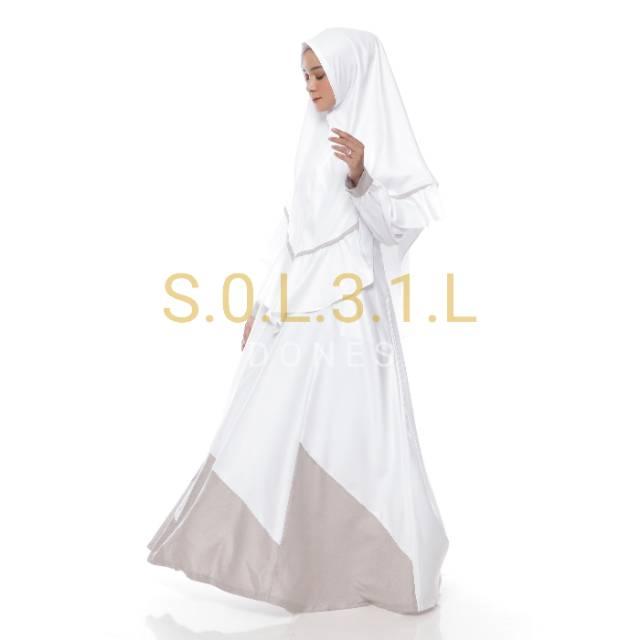 Gambar Gamis Hari Raya Safa Set (putih) by Soleil Indonesia - Gamis & Hijab, L dari soleil.indonesia undefined Tokopedia
