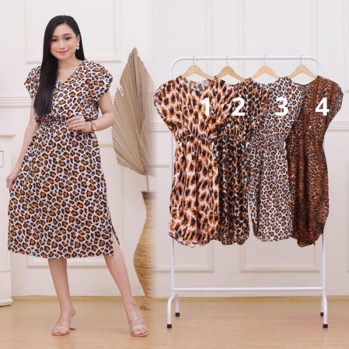 Gambar Daster Wanita Dress Leopard Motif Macan XL-XXL Busui Resleting Jumbo - Busui Standar dari Riskaka Depok undefined Tokopedia