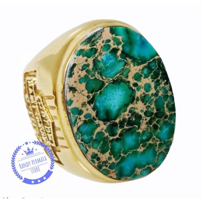 Gambar Batu Cincin Akik Natural Pirus Hijau Persia Corak Antik Big Size - Ukuran jari, 7 dari User Permata undefined Tokopedia