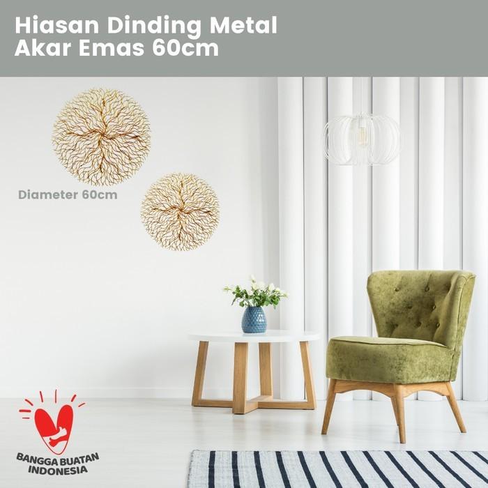 Gambar Hiasan Dinding Metal Emas | Wall Arts Decor diameter 60cm dari Leolle Bali undefined Tokopedia
