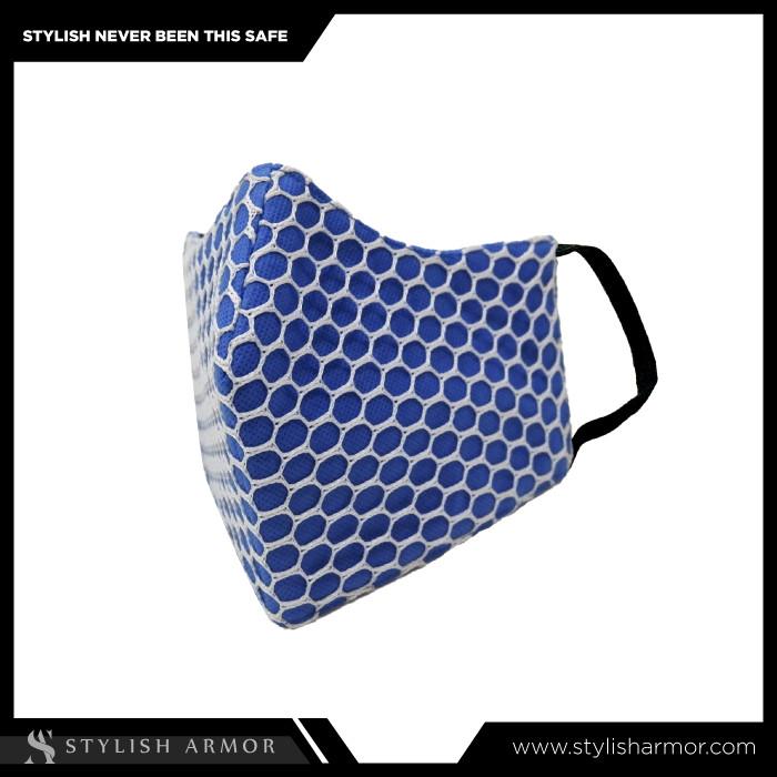 Gambar Masker Stylish Armor Silver Antimicrobial 3ply net Earloop n Headloop - Biru, M dari STYLISH ARMOR undefined Tokopedia