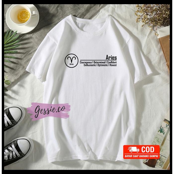 Gambar Kaos Baju Zodiac Zodiak Rasi Bintang Aries Aquarius Gemini Virgo Libra - Putih, M dari Gessie co undefined Tokopedia