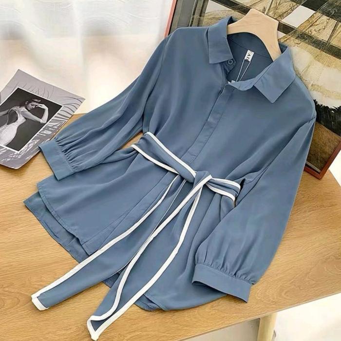 Gambar Mutia Shirt Atasan Kemeja Kerja Fashion Wanita Muslim Terlaris - Denim dari 737 store undefined Tokopedia