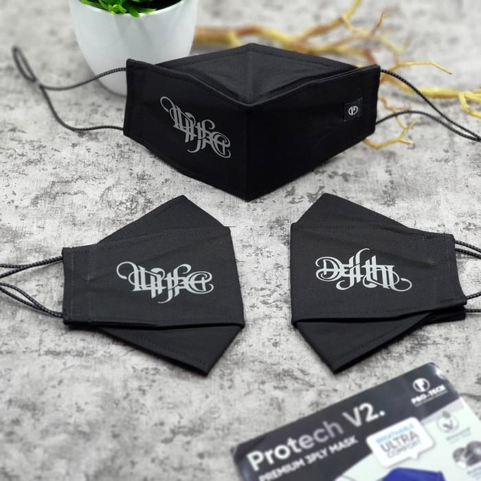 Gambar Pro-Tech V2 MASK custom nama atau logo - 1 sisi print dari atomy pedia undefined Tokopedia