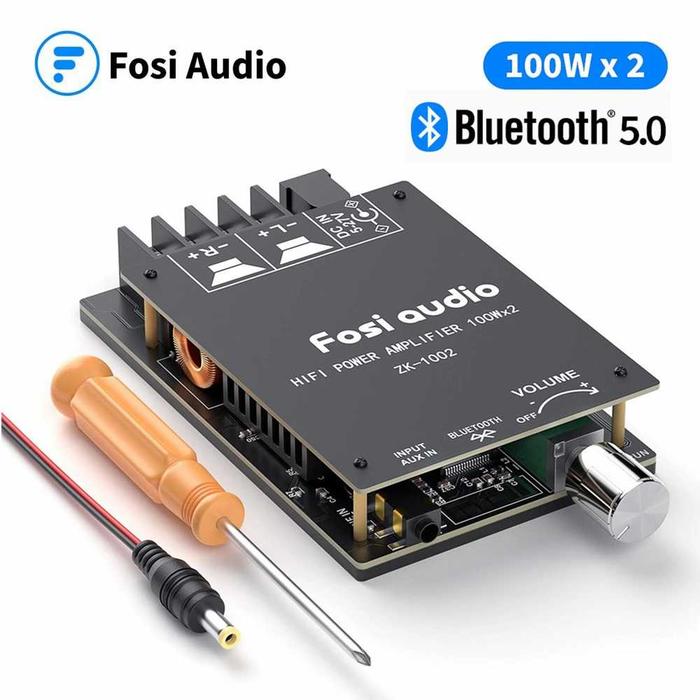 Gambar Fosi Audio ZK1002 Bluetooth 5.0 Amplifier 2.0 2x100W TPA3116D2 - Hitam dari Kittyshopjkt undefined Tokopedia