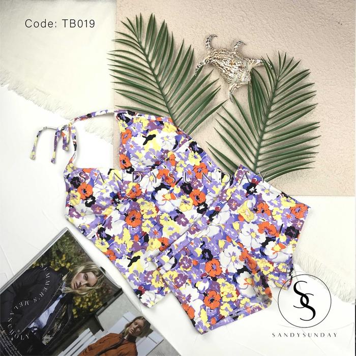 Gambar Tanktop Bikini Alora V-neck Swimsuit Freesize with Boyshort Bottom - TB019 dari SandySunday undefined Tokopedia