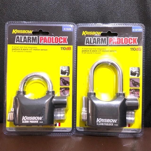Gambar GEMBOK ALARM ANTI MALING KRISBOW PADLOCK SENSOR GETAR 110DB - Pendek - Pendek dari Tokorafareva undefined Tokopedia