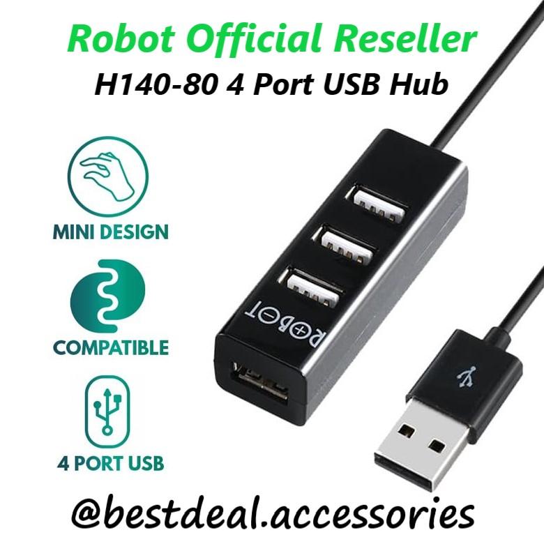 Robot 4 Port USB HUB H140-80 (Panjang Kabel 80cm) Original