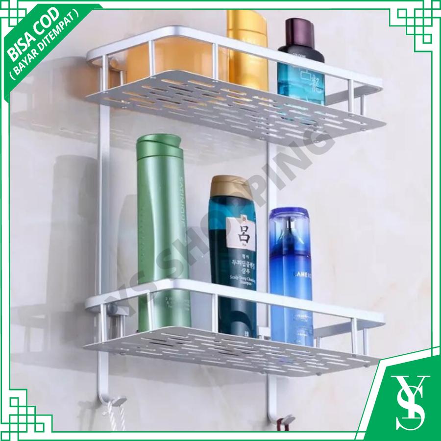RAK DINDING KAMAR MANDI ALUMINIUM TEMPAT SHAMPO SABUN
