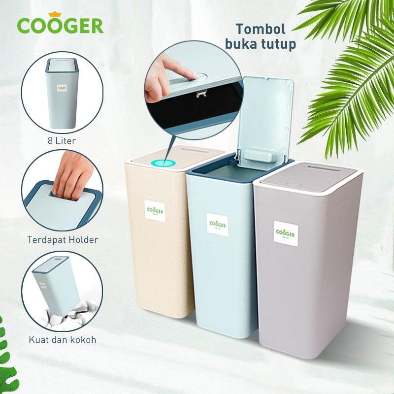COOGER Tempat Sampah Tertutup Multifungsi Ruang Tamu 8 L