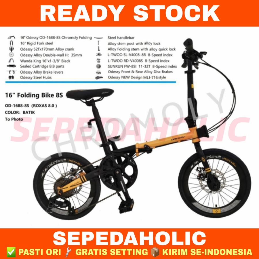 Sepeda Lipat 16 Inch ODESSY ROXAS 8.0 Chromoly 8 Speed