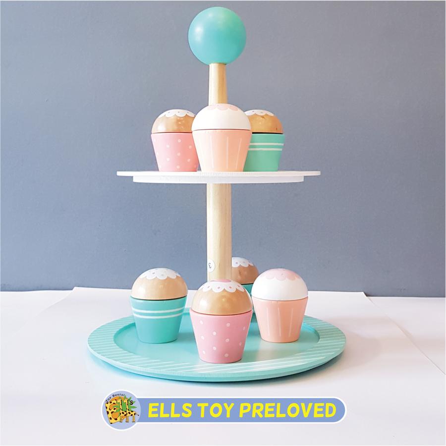 Anko Wooden Cupcake Stand Mainan Anak Kayu Baru