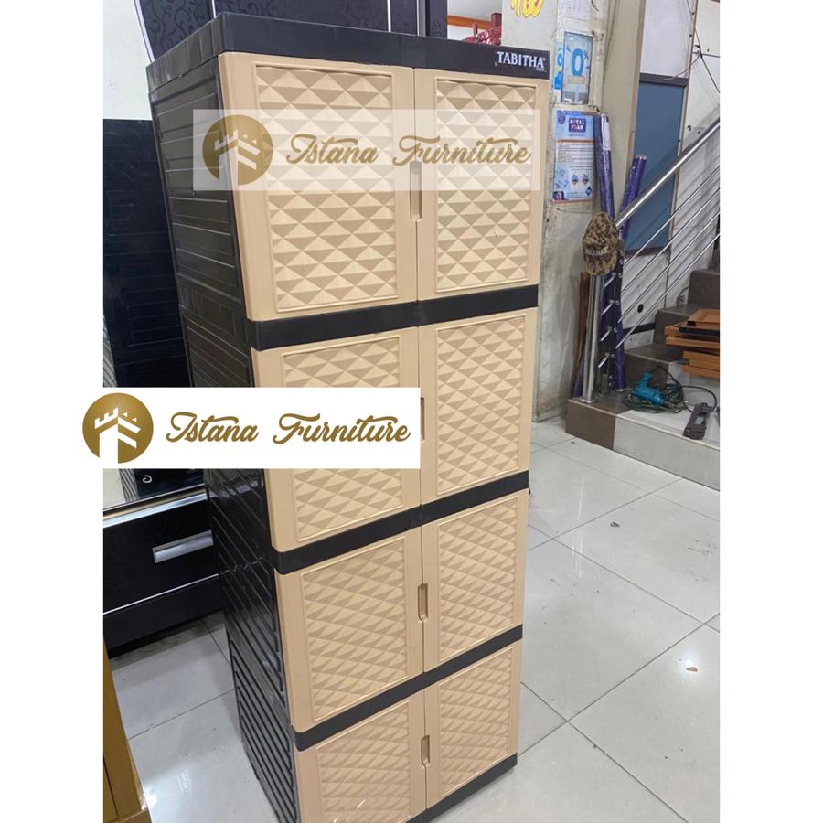 MURAH!!! LEMARI PLASTIK / LEMARI PAKAIAN / RAK PLASTIK 4 SUSUN 8 PINTU