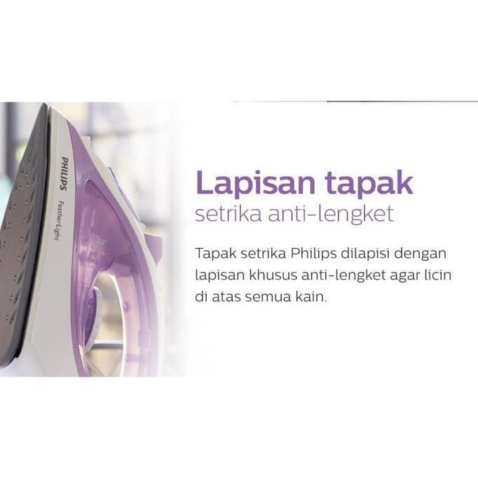 PHILIPS GC-1418 Setrika Uap / Gosokan Steam Iron GC1418 Feather Light
