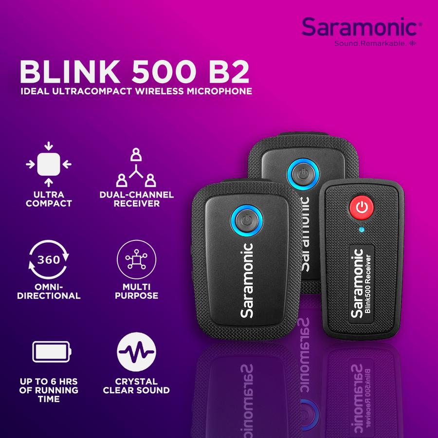 Mic Wireless Saramonic Blink 500 B2 Dual-channel Omni Lavalier