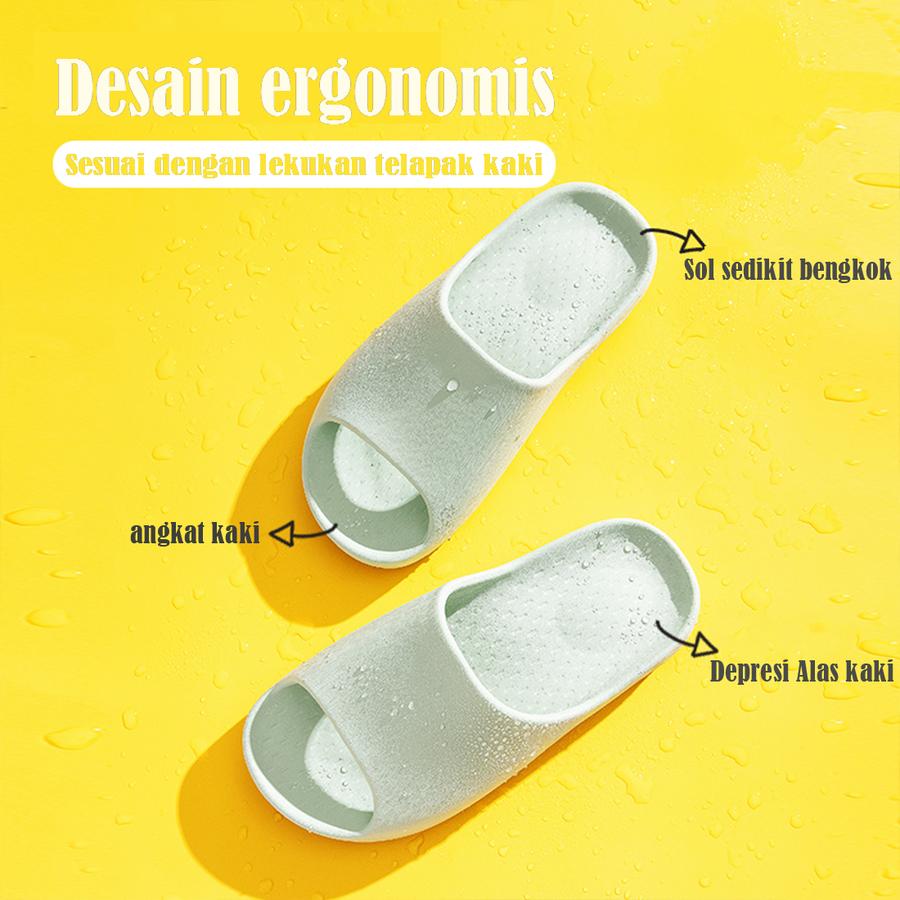 MINISO Seri sederhana tebal sepatu kamar mandi wanita, sepatu, sandal