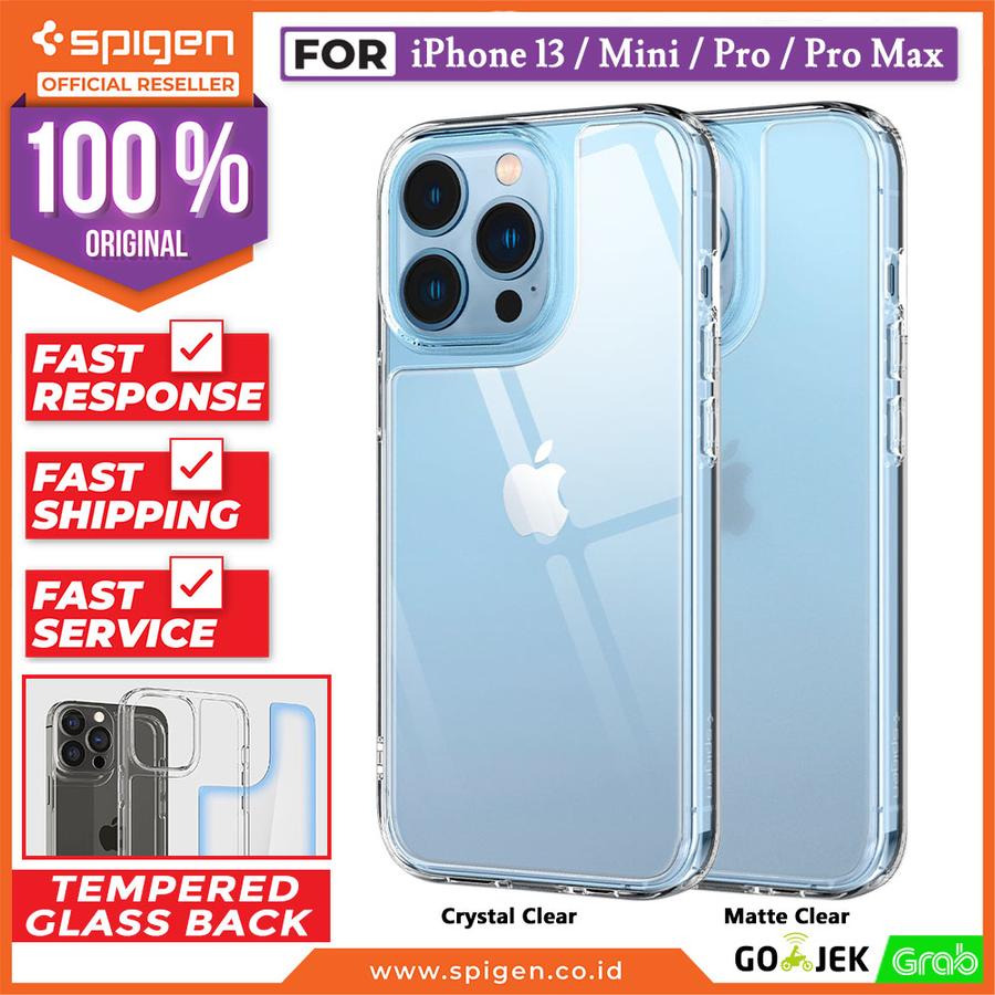 Case iPhone 13 Pro Max 13 Mini Spigen Quartz Hybrid Glass Casing