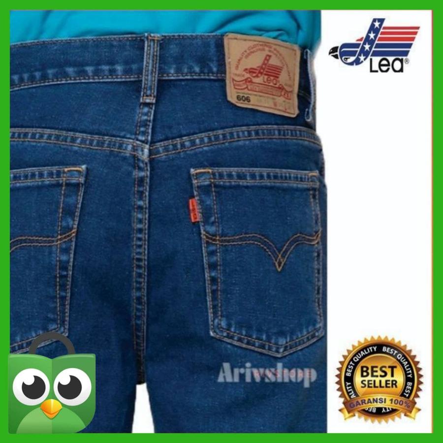 Celana jeans pria Lea standart reguler all varian Size 28 s/d 38 - Biru, 29