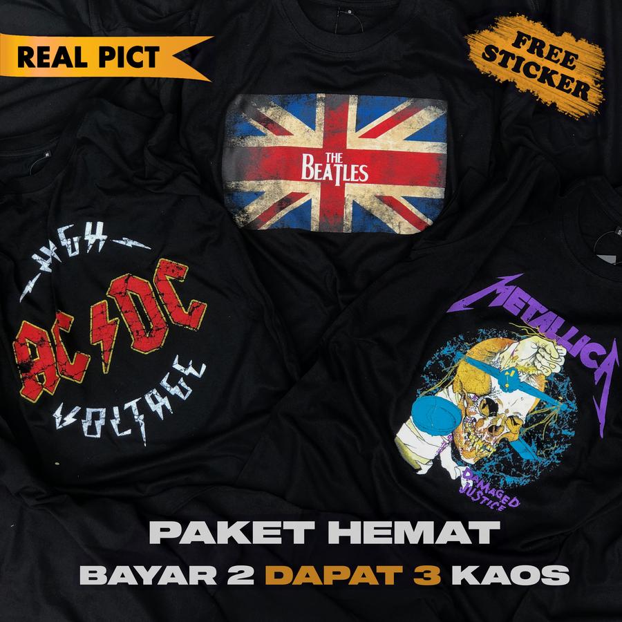 Pakeh Hemat, kaos band 3 pcs -- PLASTISOL