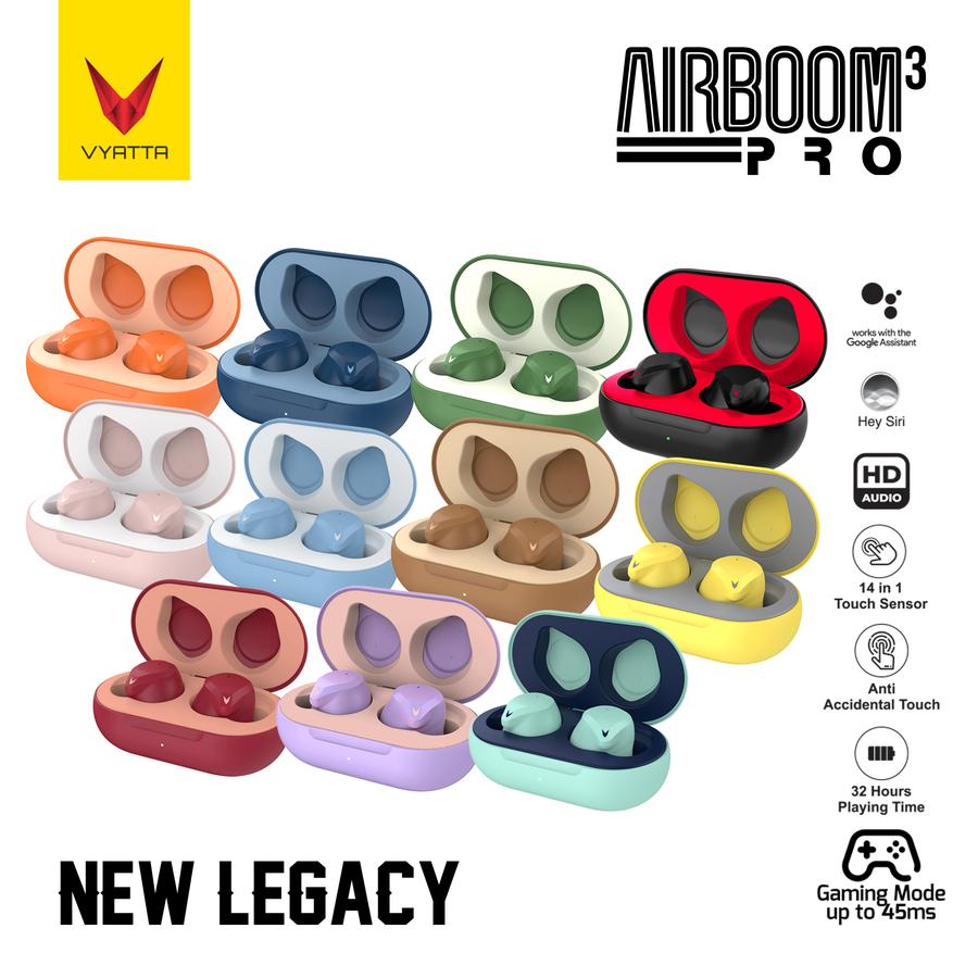 VYATTA AIRBOOM PRO TWS BLUETOOTH EARPHONE - Touch, HD, Long Battery C