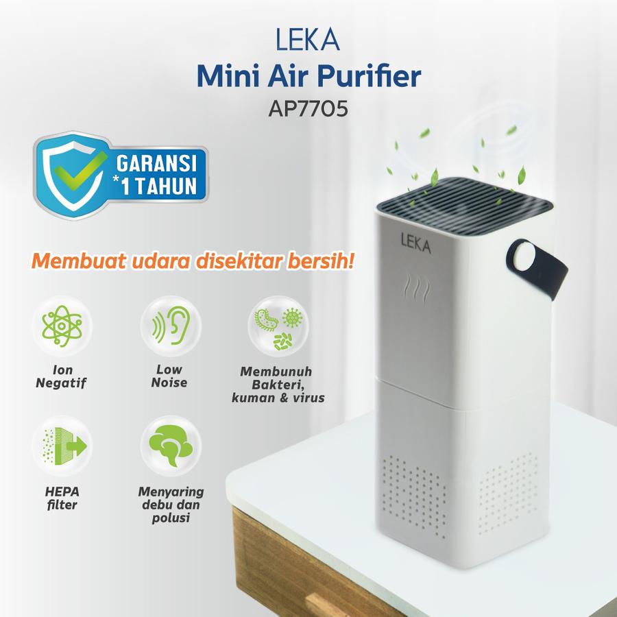 LEKA AP7705 Portable Air Purifier - Mini HEPA Filter Ion Negatif Anion