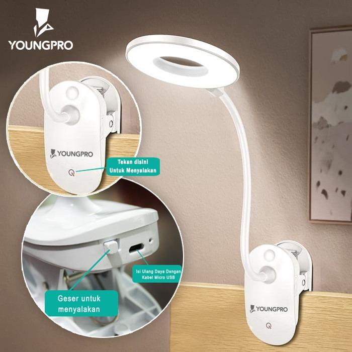 LED Usb Rechargeable Lampu Meja Belajar - Lampu Meja Belajar Jepit