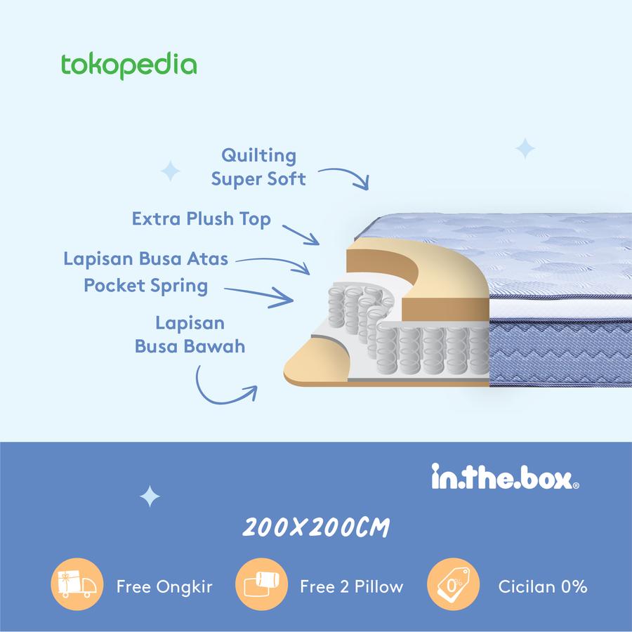 Kasur Springbed INTHEBOX X Ukuran 200x200 (Super King) - FREE BANTAL