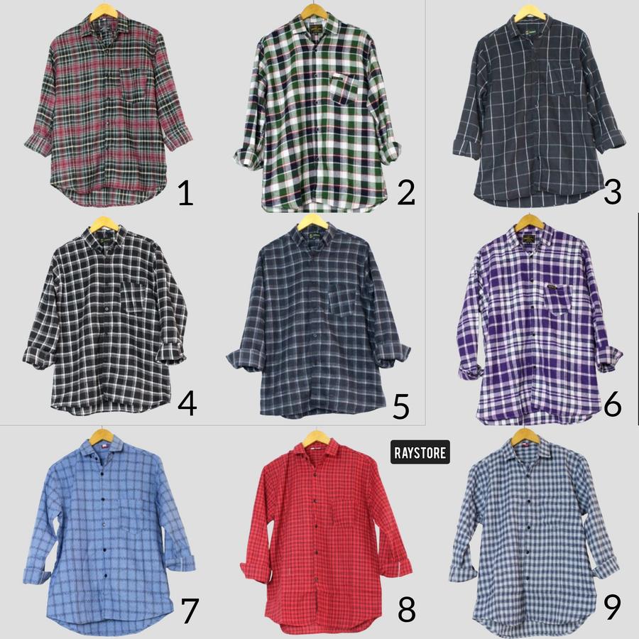 baju kemeja flanel casual pria lengan panjang premium best seller