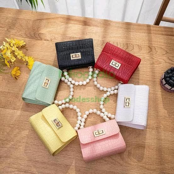 tas selempang mini tali rantai - Kuning