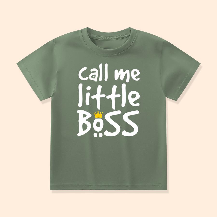 Baju Kaos Anak Little Boss Custom Nama Laki-laki Perempuan BOS-06 A