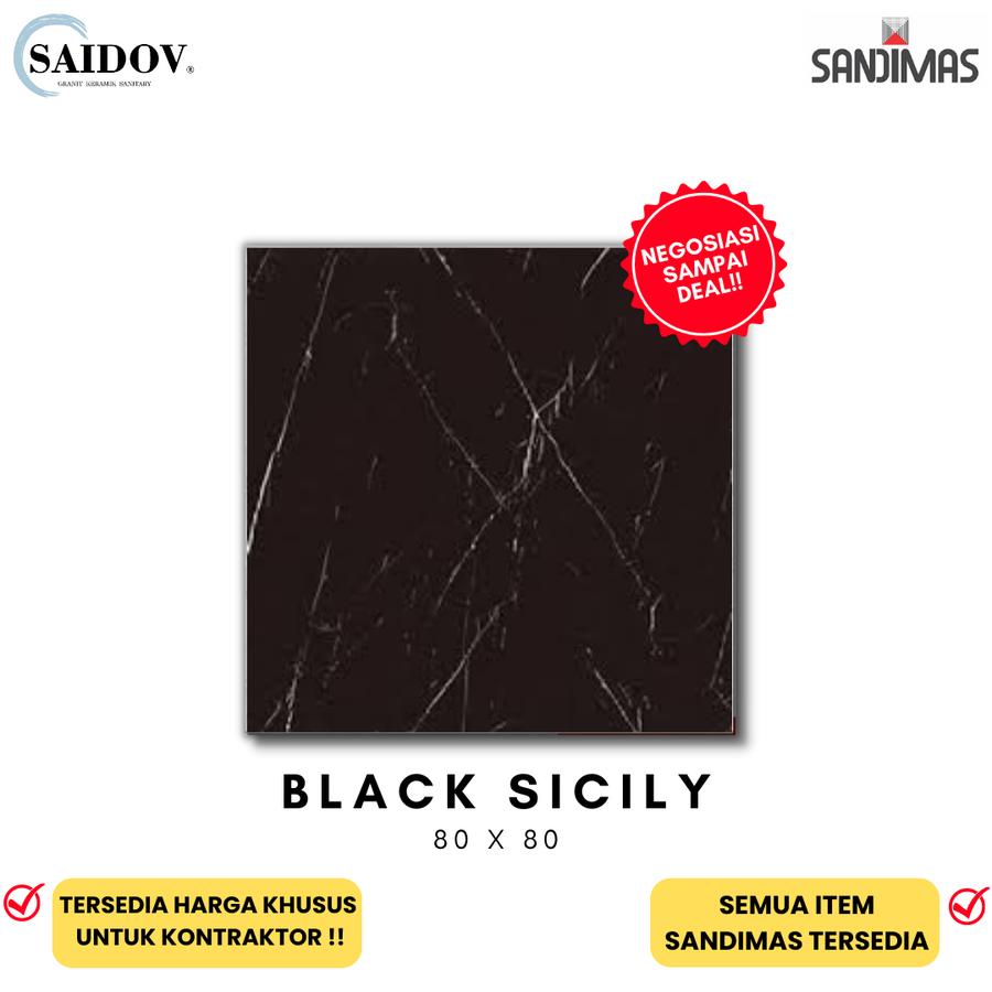 Granit Sandimas Black Sicily 80x80