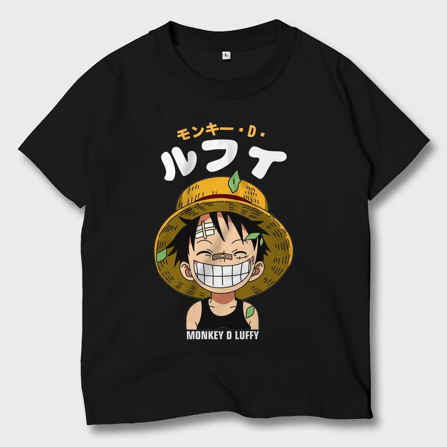 Baju Kaos Anak Gambar One Piece Monkey D Luffy Anime Atasan OP-01 A