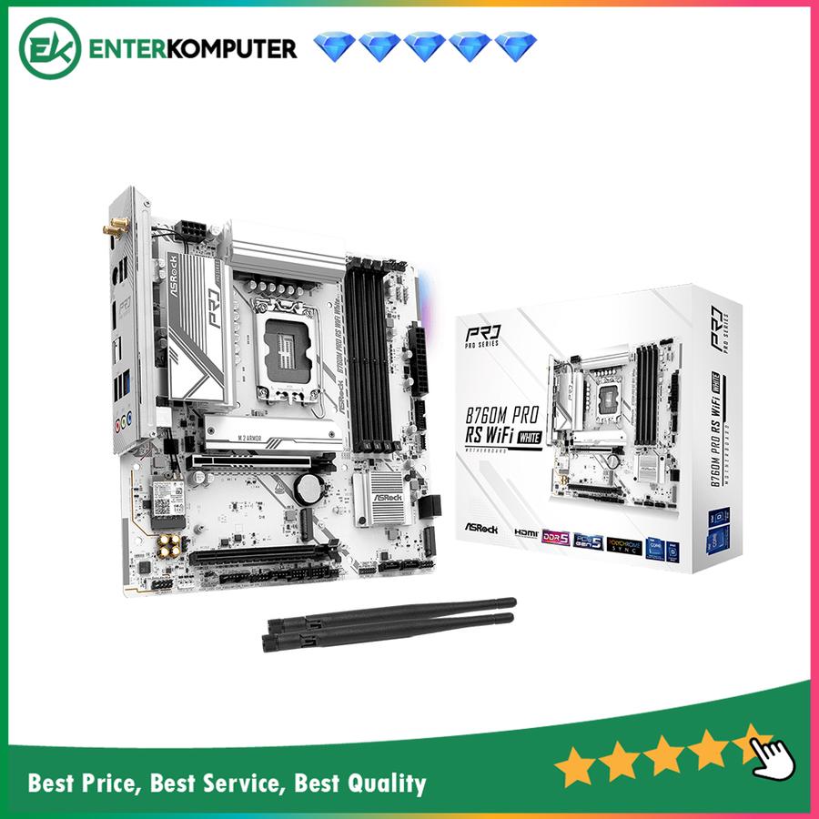 ASRock B760M Pro RS WIFI White (LGA1700, B760, DDR5, USB3.2 Type-C