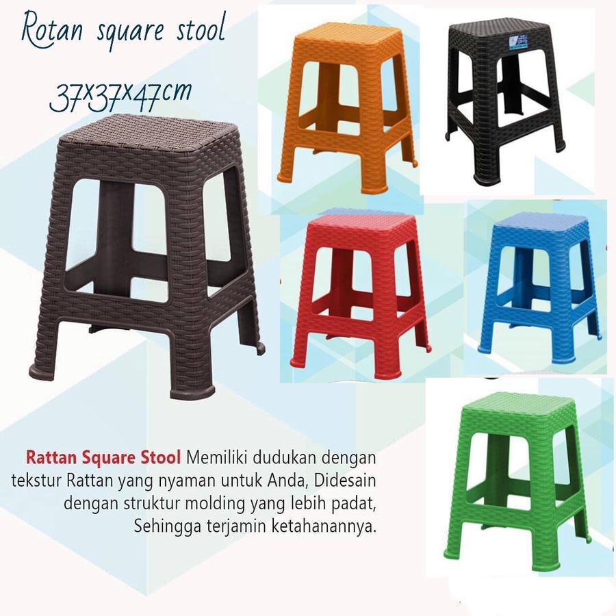 kursi baso plastik rotan / bangku plastik rotan