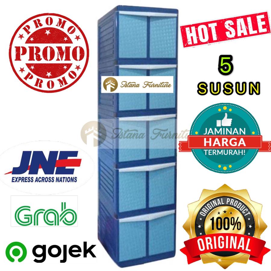 MURAH!! LEMARI PLASTIK / LEMARI PAKAIAN / RAK PLASTIK 5 SUSUN 10 PINTU