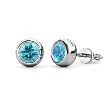 Birth Stone Moon Earrings - Anting Crystal Swarovski by Her Jewellery - GARNET