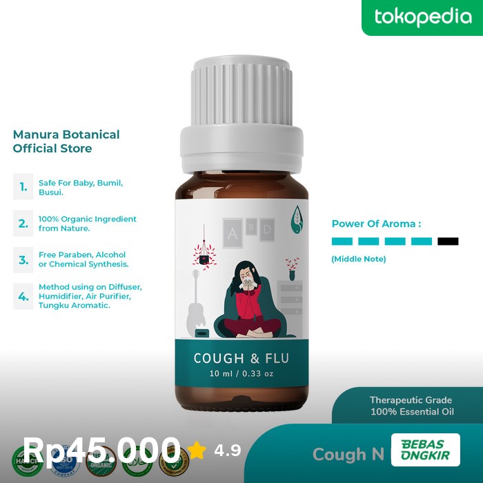 Manura Cough And Flu Essential Oil Aromatherapy Diffuser Humidifier